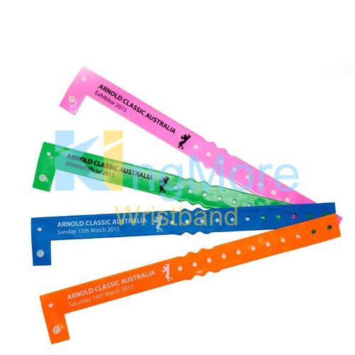 plastic L shape entertainment id wristbands