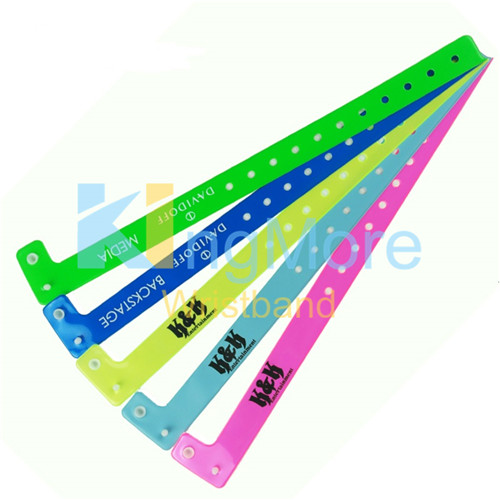 different color pvc L shape id wristband