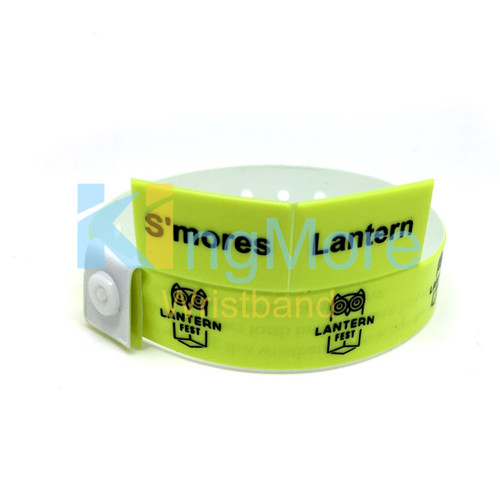 custom 2 tabs disposable vinyl id bracelet