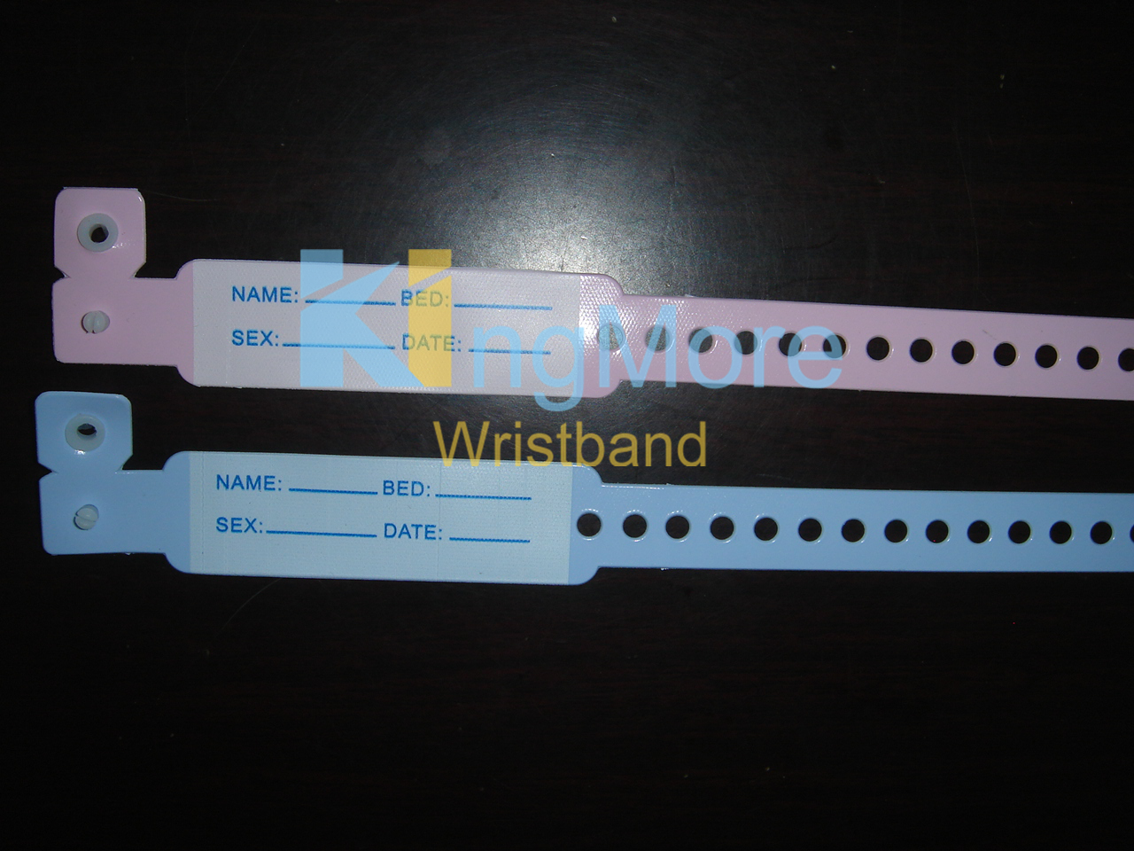 hospital pink blue child id bracelet